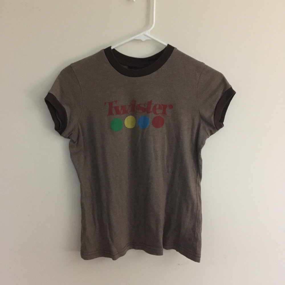 Twister Old School Style Brown Graphic T-Shirt